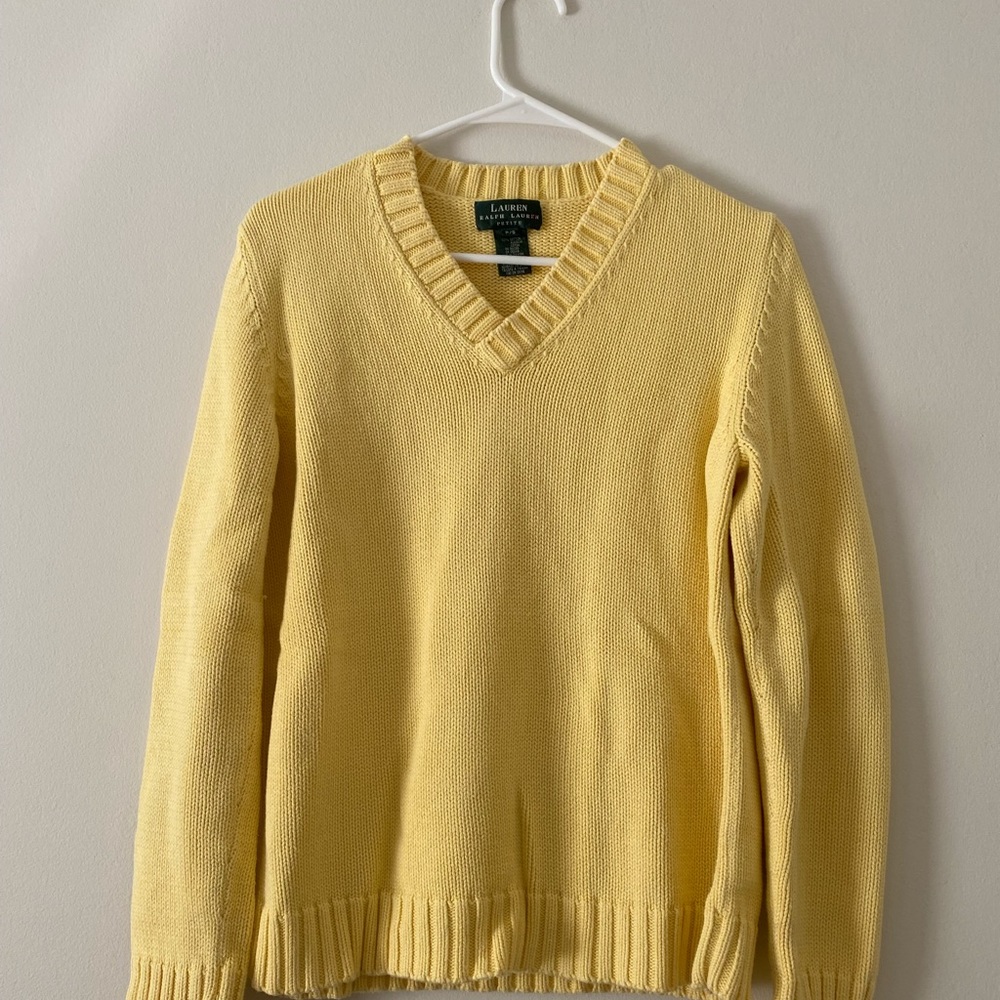 Ralph Lauren bright yellow sweater. Size S/P. Direct message on Insta for $off.